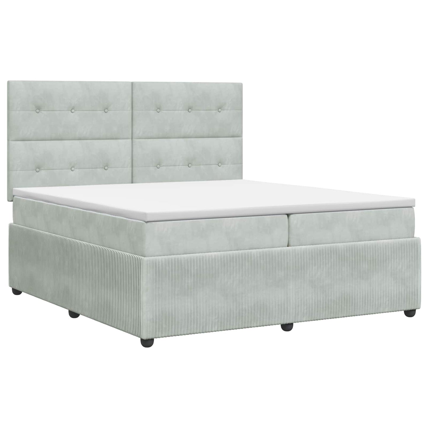 vidaXL Κρεβάτι box spring με στρώμα Ανοιχτό γκρι 200 x 200 cm Βελούδο