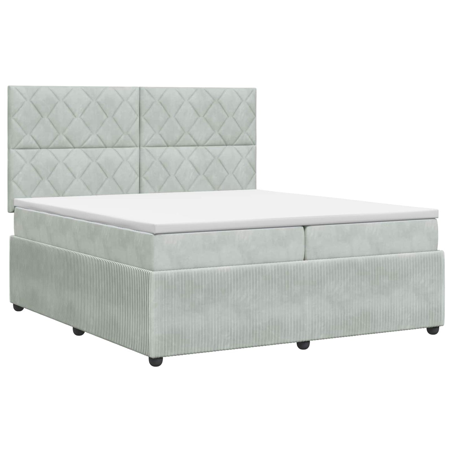 vidaXL Κρεβάτι box spring με στρώμα Ανοιχτό γκρι 200 x 200 cm Βελούδο