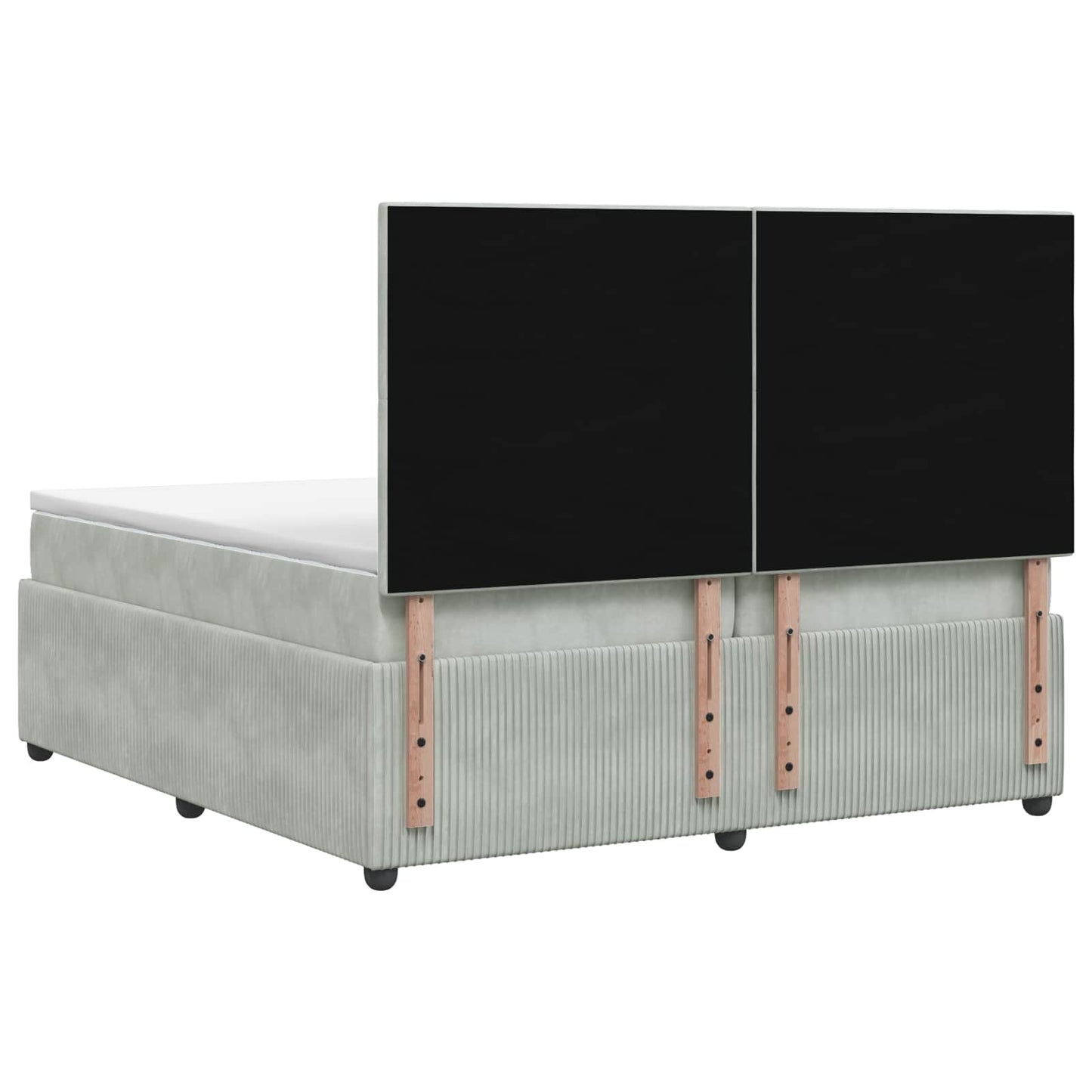 vidaXL Κρεβάτι box spring με στρώμα Ανοιχτό γκρι 200 x 200 cm Βελούδο