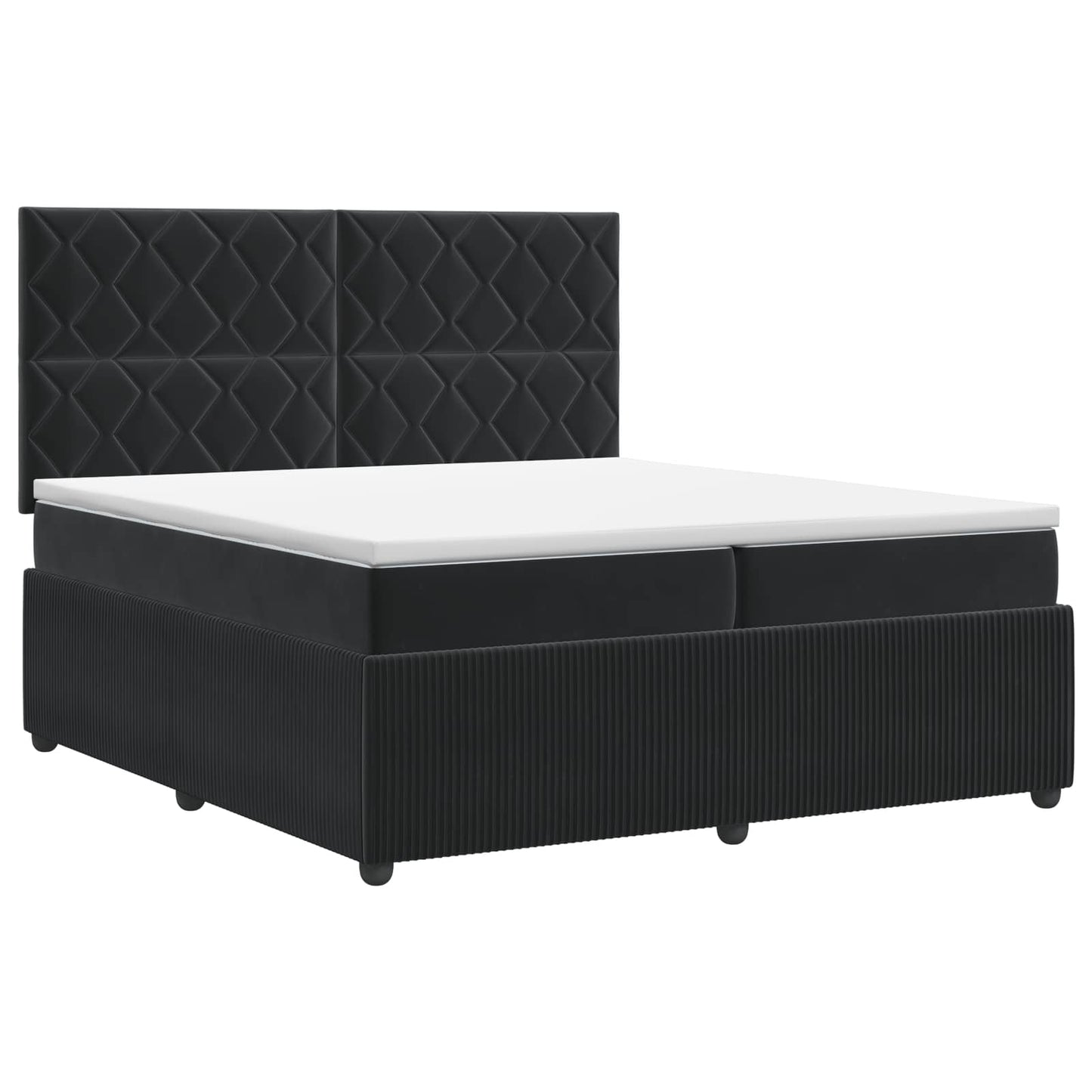vidaXL Κρεβάτι box spring με στρώμα Μαύρο 200 x 200 cm Βελούδο