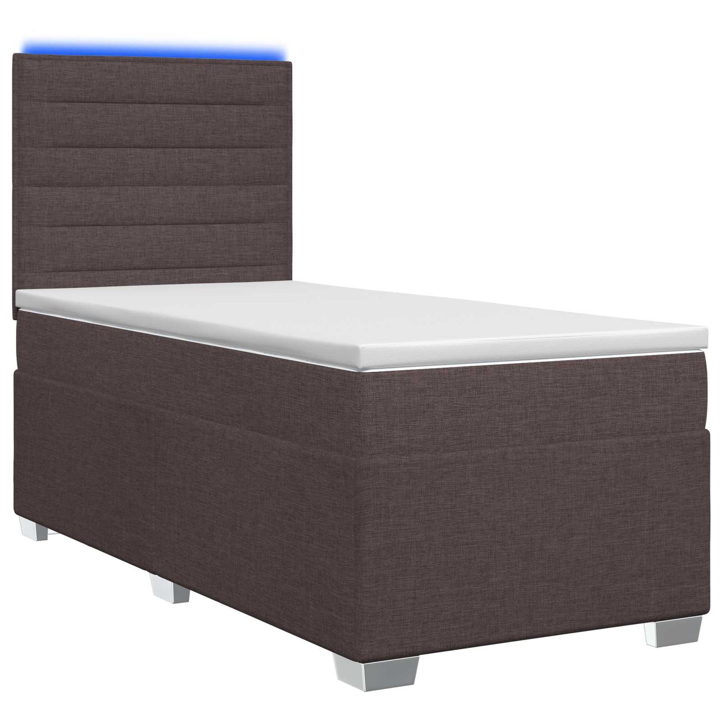 vidaXL Κρεβάτι box spring με στρώμα Σκούρο Καφέ 80 x 200 cm Ύφασμα