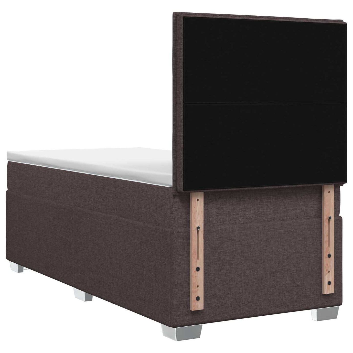 vidaXL Κρεβάτι box spring με στρώμα Σκούρο Καφέ 80 x 200 cm Ύφασμα