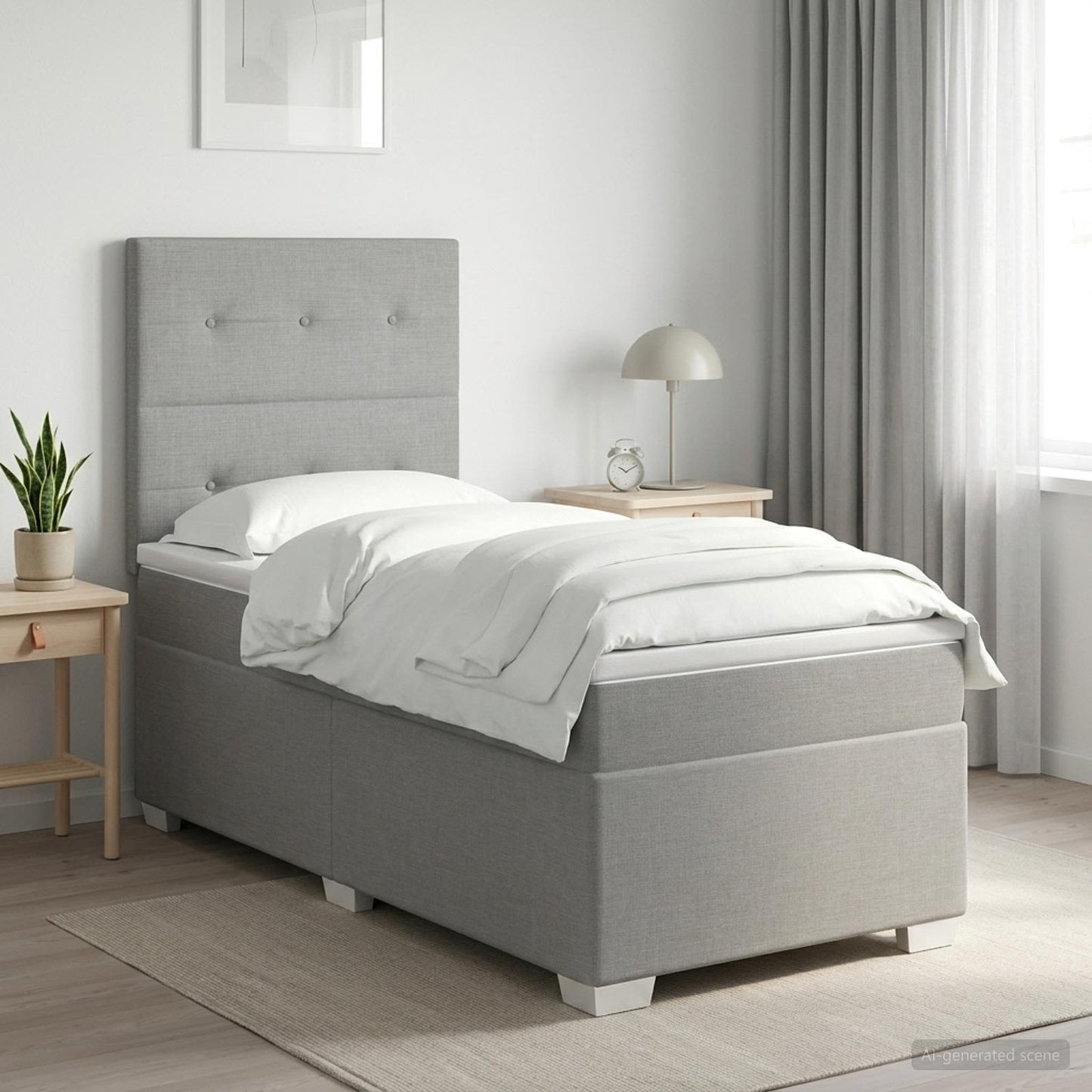 vidaXL Κρεβάτι box spring με στρώμα Ανοιχτό γκρι 80 x 200 cm Ύφασμα