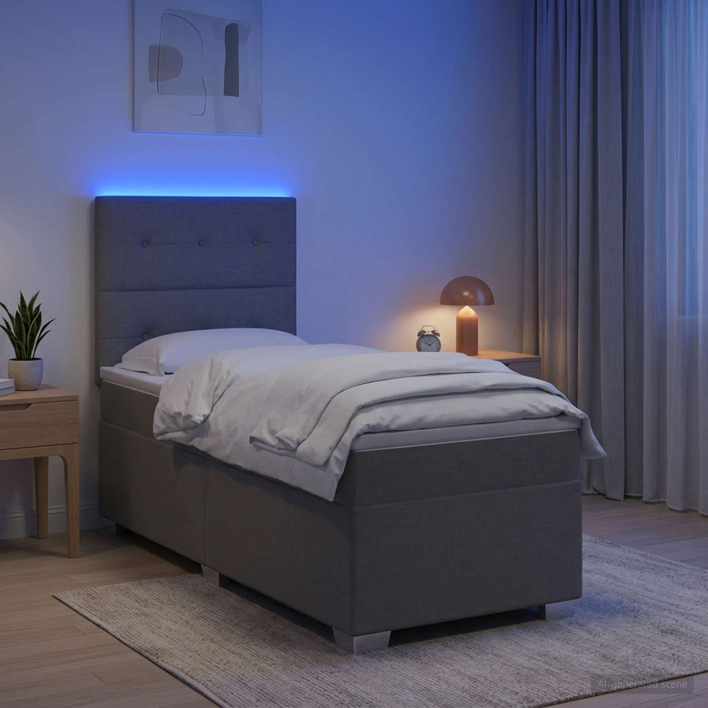 vidaXL Κρεβάτι box spring με στρώμα Ανοιχτό γκρι 80 x 200 cm Ύφασμα
