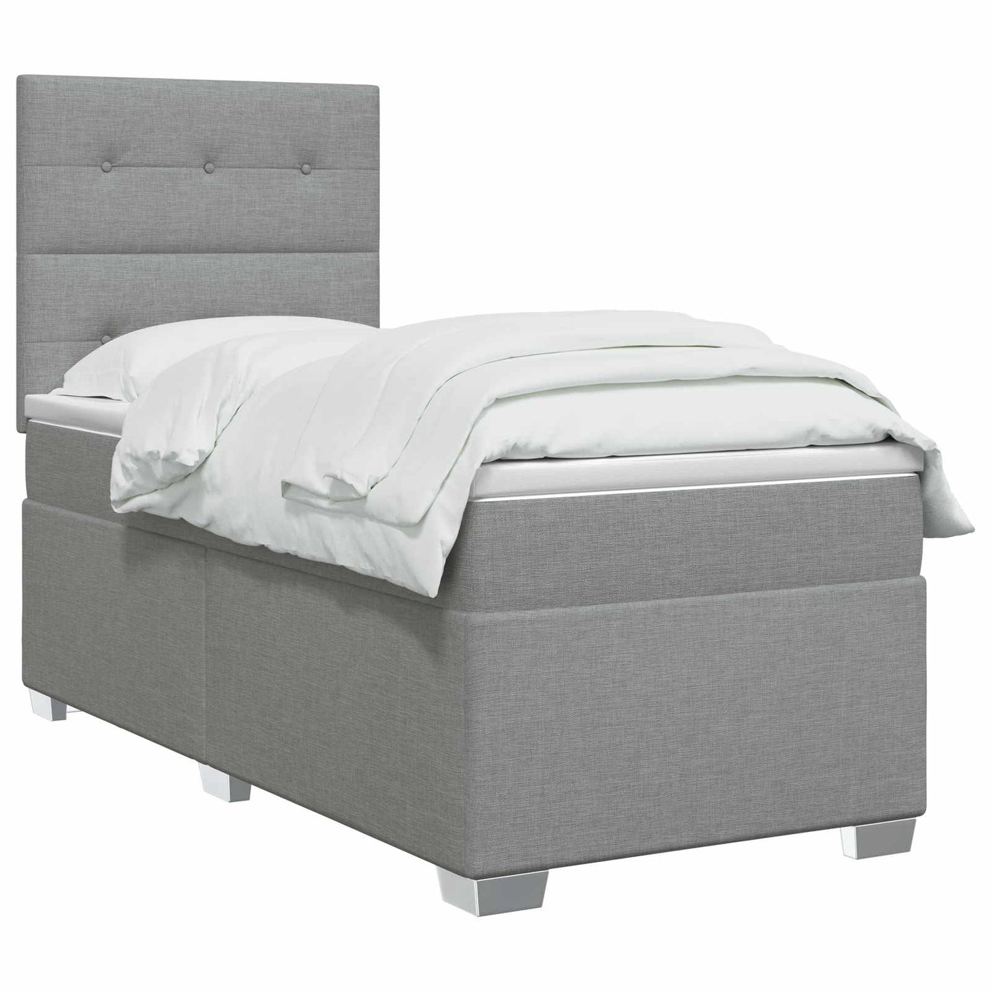 vidaXL Κρεβάτι box spring με στρώμα Ανοιχτό γκρι 80 x 200 cm Ύφασμα