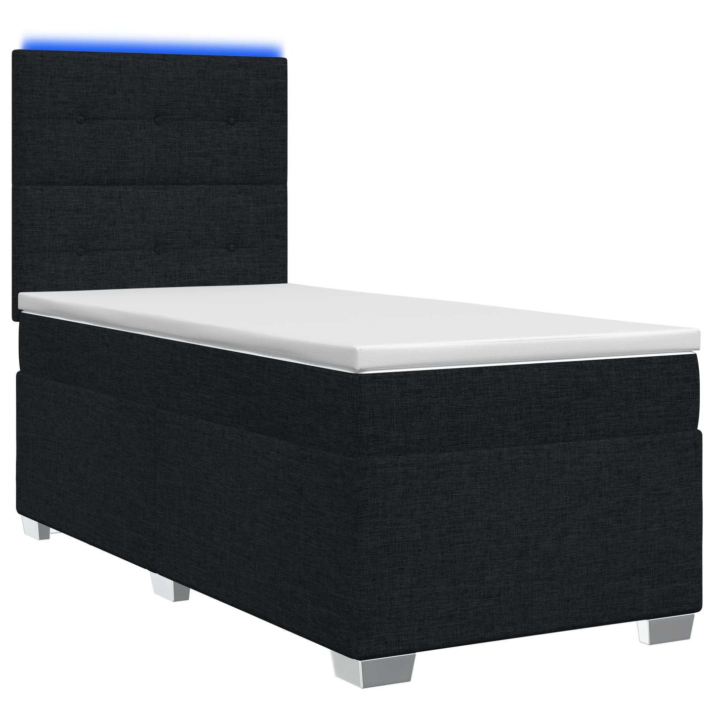 vidaXL Κρεβάτι box spring με στρώμα Μαύρο 80 x 200 cm Ύφασμα