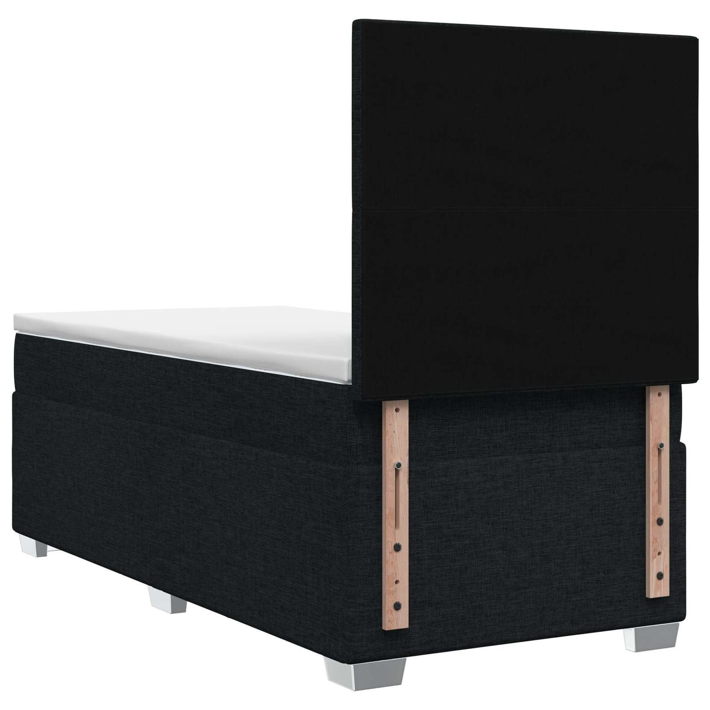 vidaXL Κρεβάτι box spring με στρώμα Μαύρο 80 x 200 cm Ύφασμα