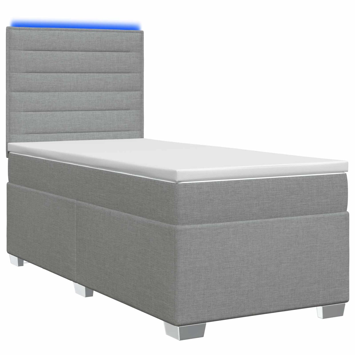 vidaXL Κρεβάτι box spring με στρώμα Ανοιχτό γκρι 90 x 190 cm Ύφασμα