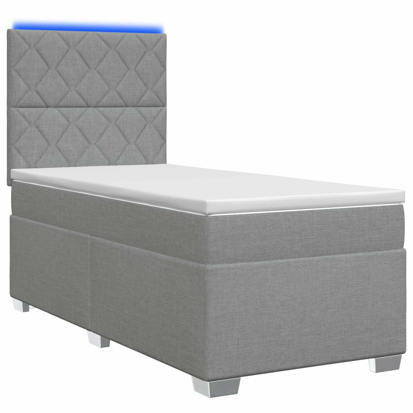 vidaXL Κρεβάτι box spring με στρώμα Ανοιχτό γκρι 90 x 190 cm Ύφασμα