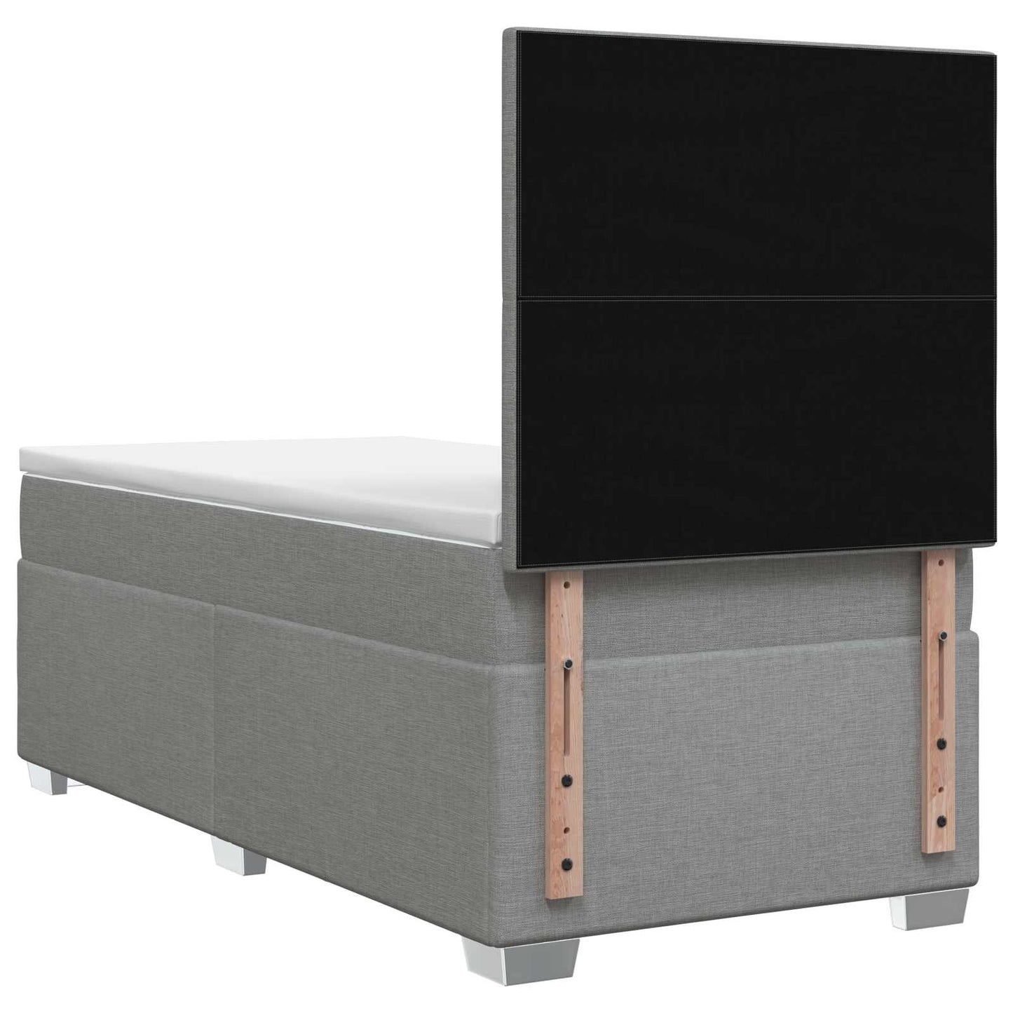 vidaXL Κρεβάτι box spring με στρώμα Ανοιχτό γκρι 90 x 190 cm Ύφασμα
