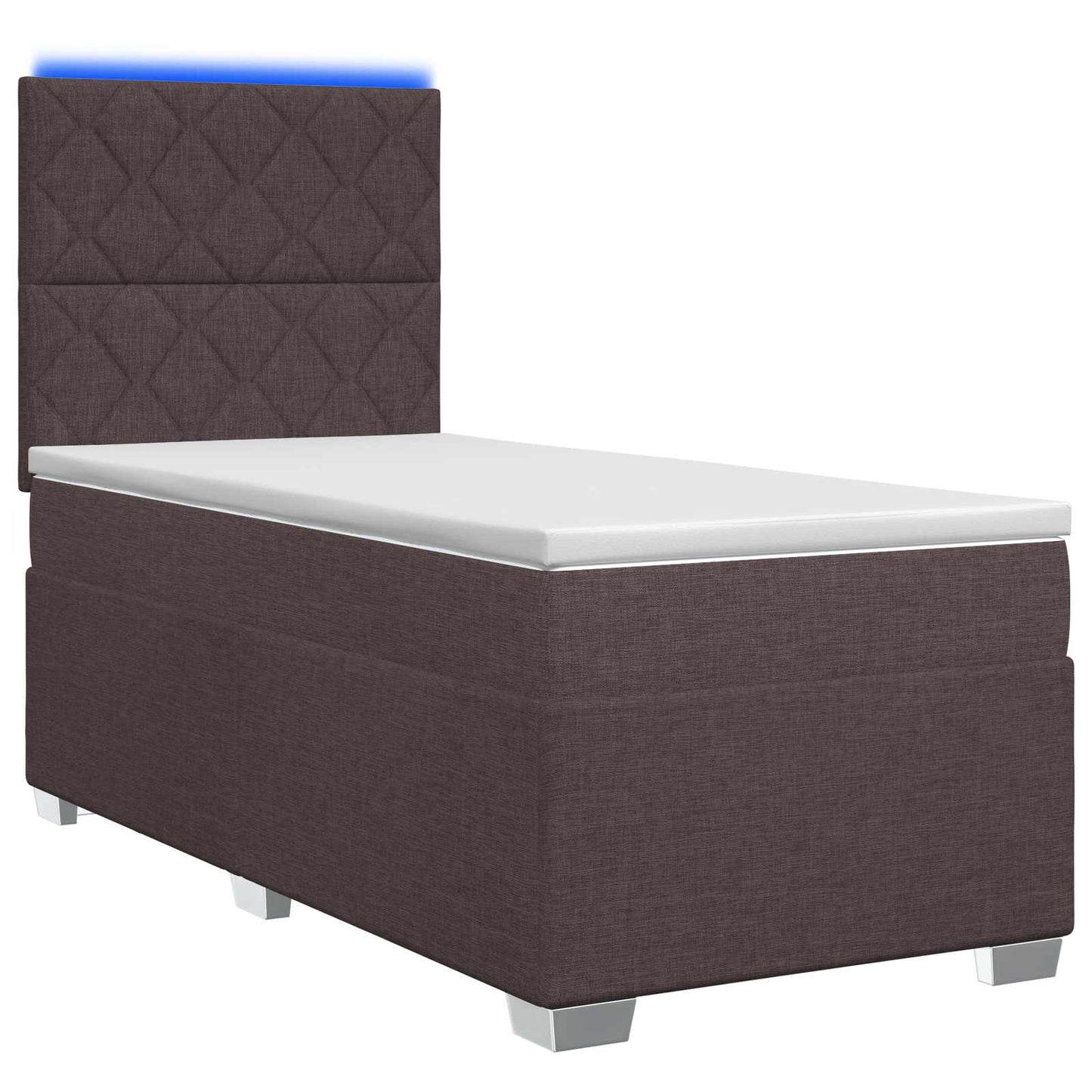 vidaXL Κρεβάτι box spring με στρώμα Σκούρο Καφέ 90 x 190 cm Ύφασμα