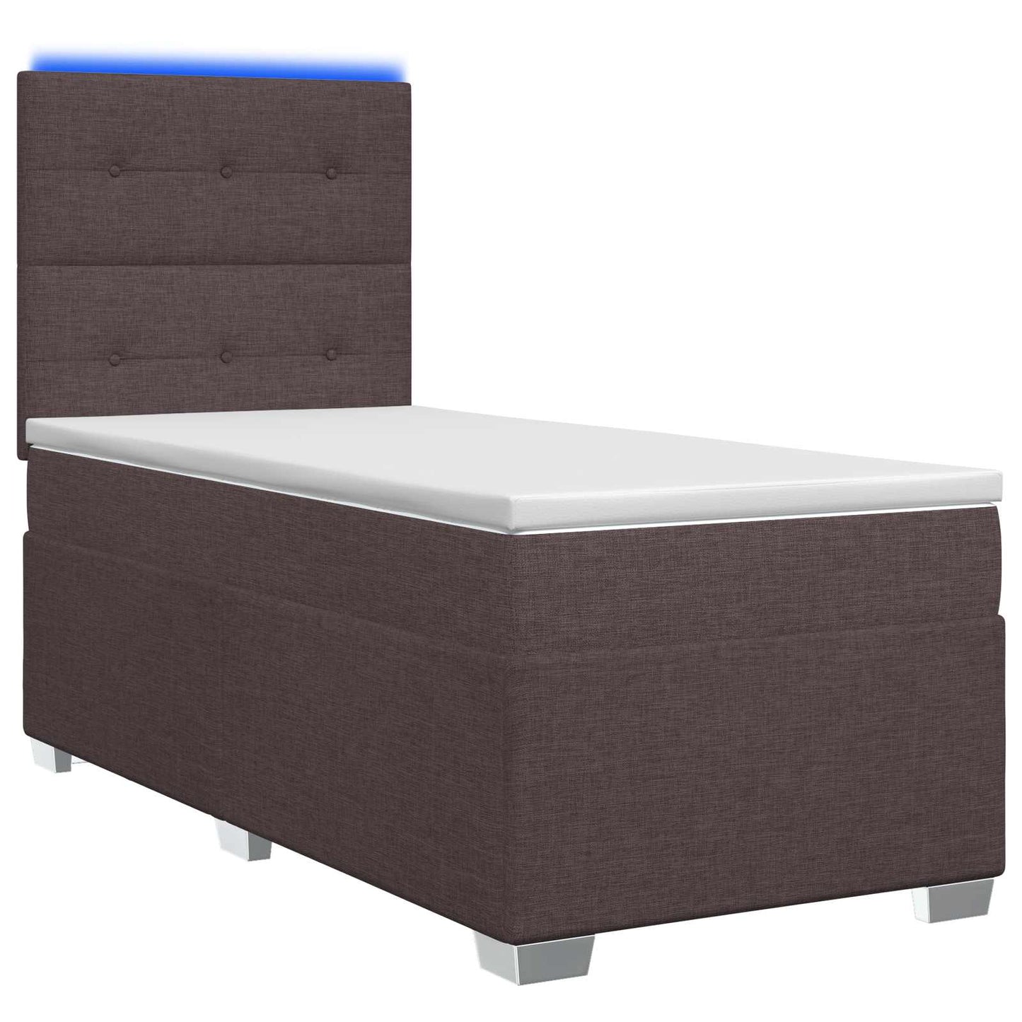 vidaXL Κρεβάτι box spring με στρώμα Σκούρο Καφέ 90 x 200 cm Ύφασμα