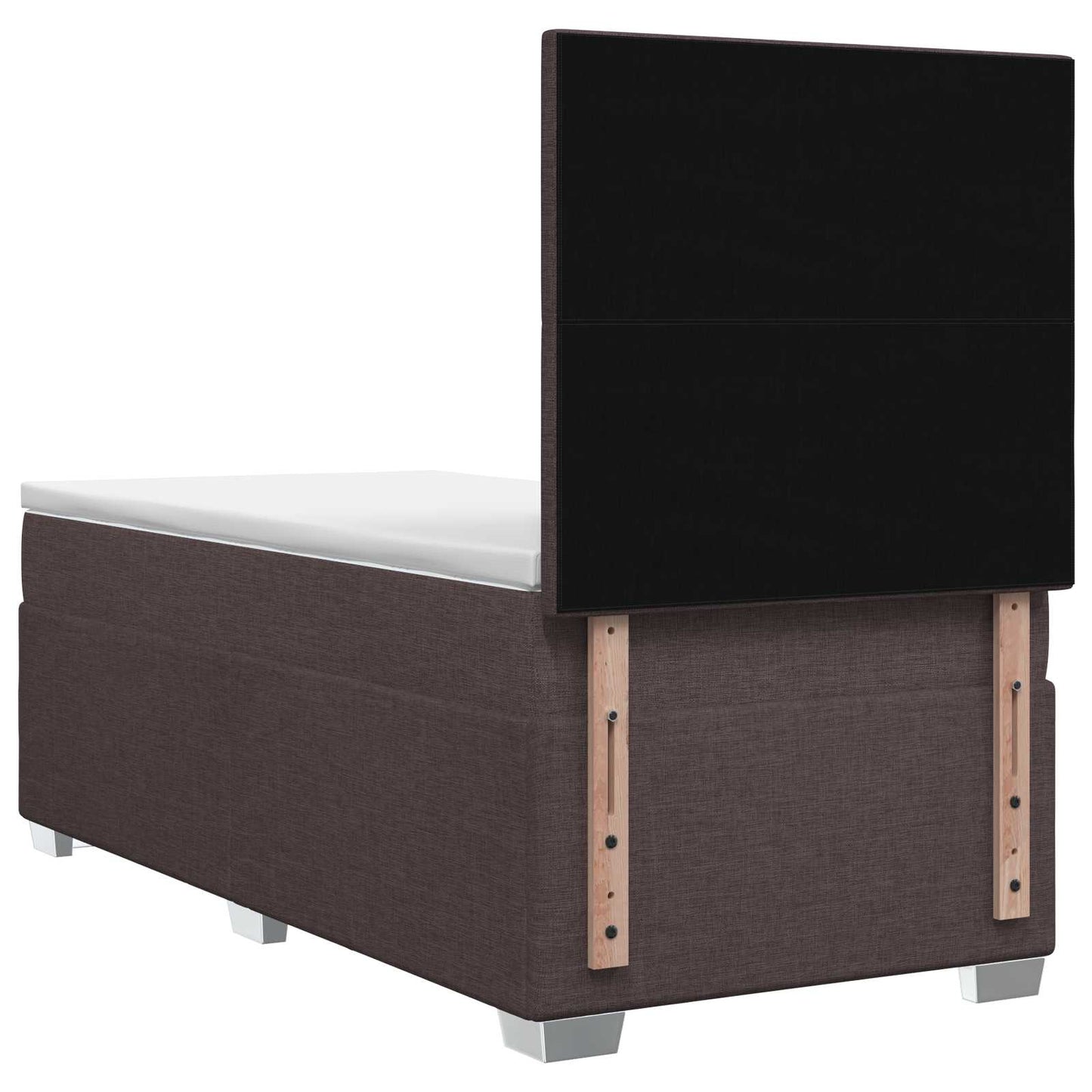 vidaXL Κρεβάτι box spring με στρώμα Σκούρο Καφέ 90 x 200 cm Ύφασμα