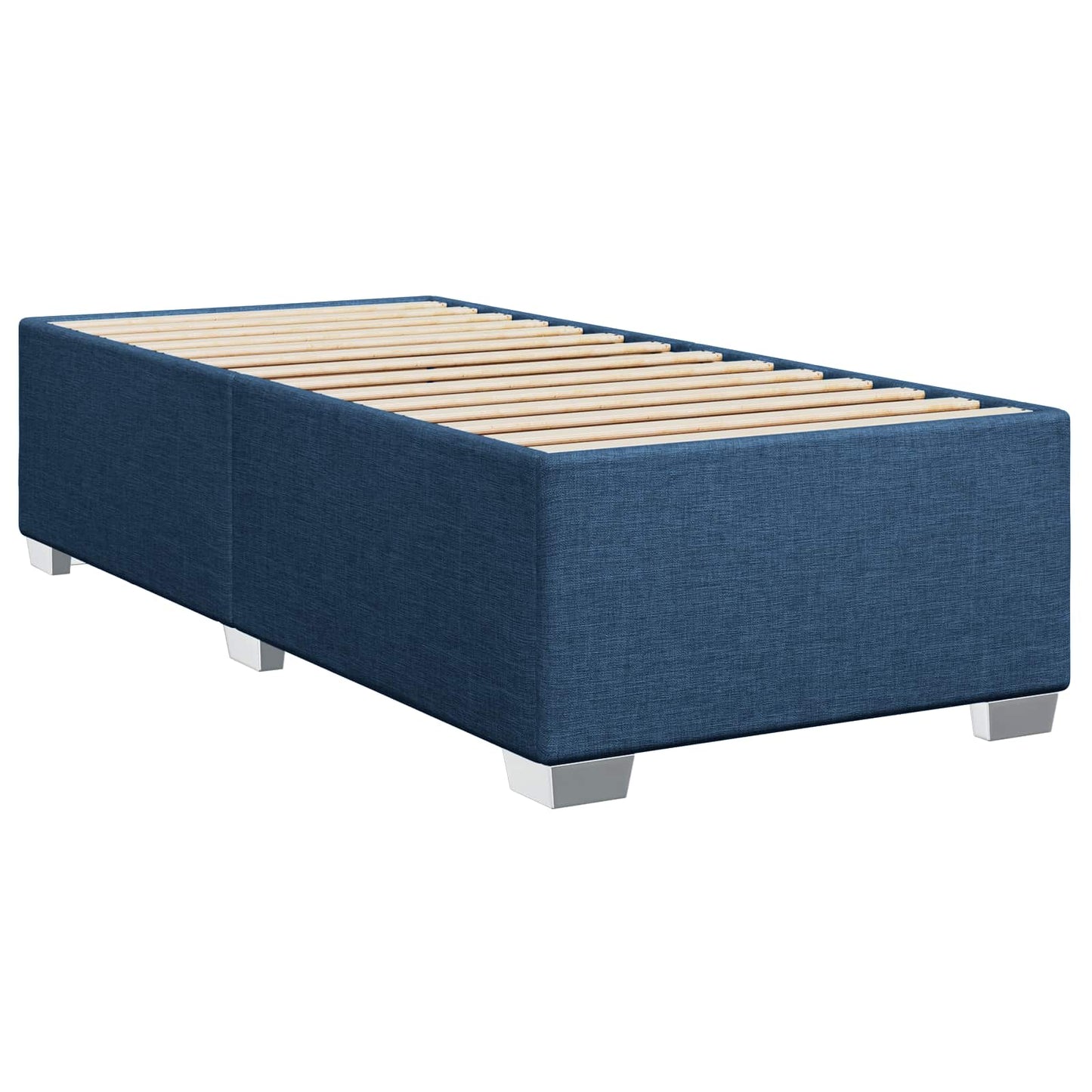 vidaXL Κρεβάτι box spring με στρώμα Μπλε 90 x 200 cm Ύφασμα