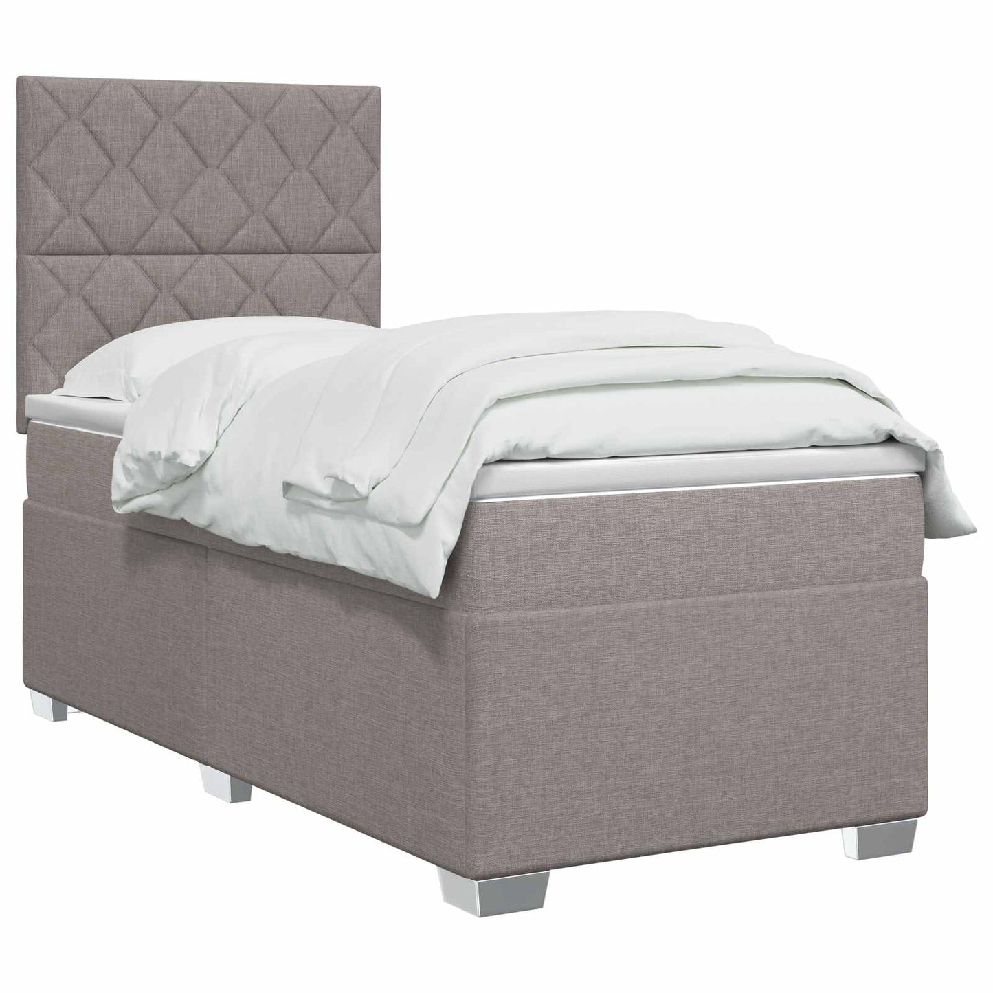 vidaXL Κρεβάτι box spring με στρώμα Taupe 90 x 200 cm Ύφασμα