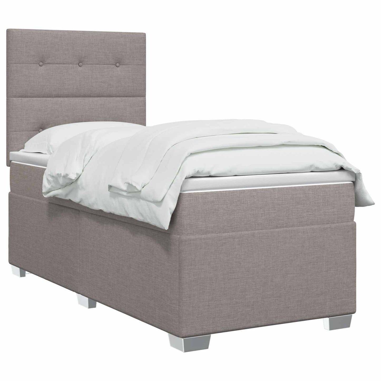 vidaXL Κρεβάτι box spring με στρώμα Taupe 100 x 200 cm Ύφασμα