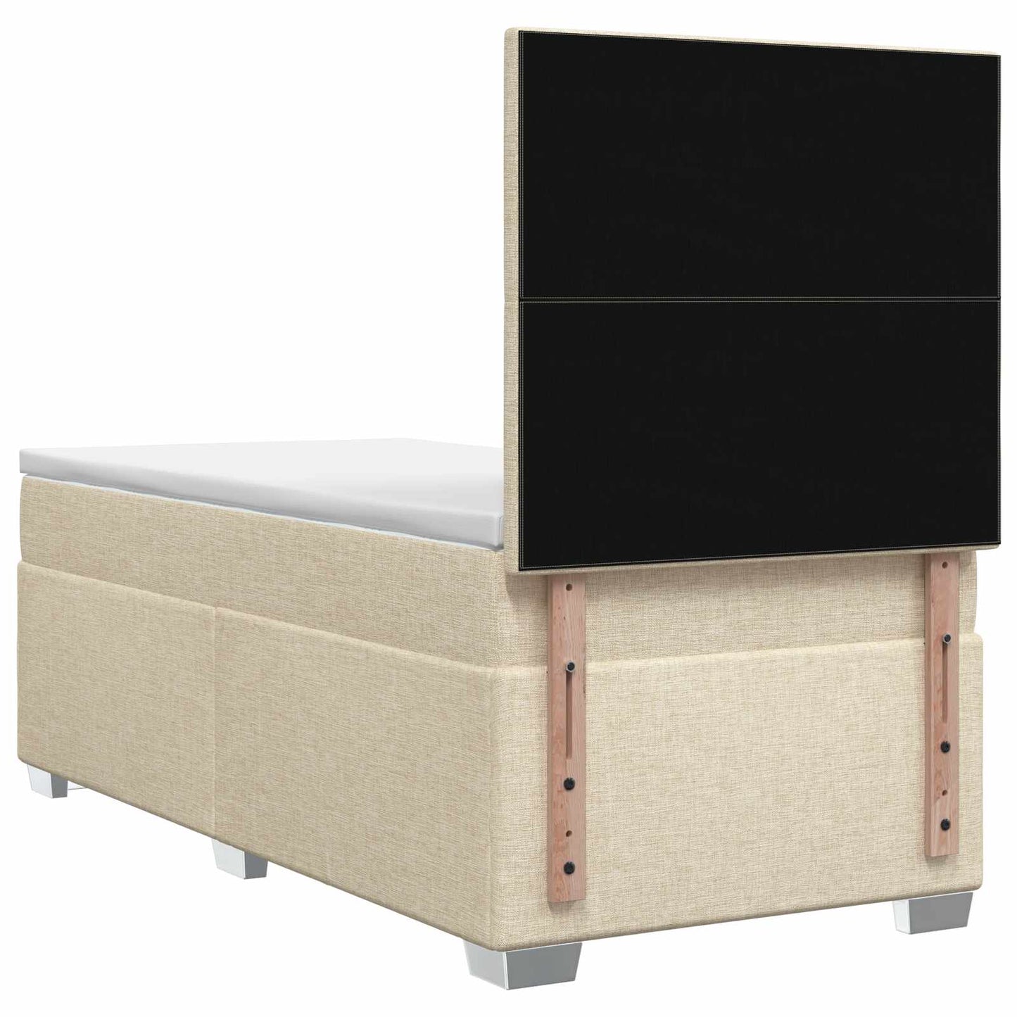 vidaXL Κρεβάτι box spring με στρώμα Κρεμ 100 x 200 cm Ύφασμα