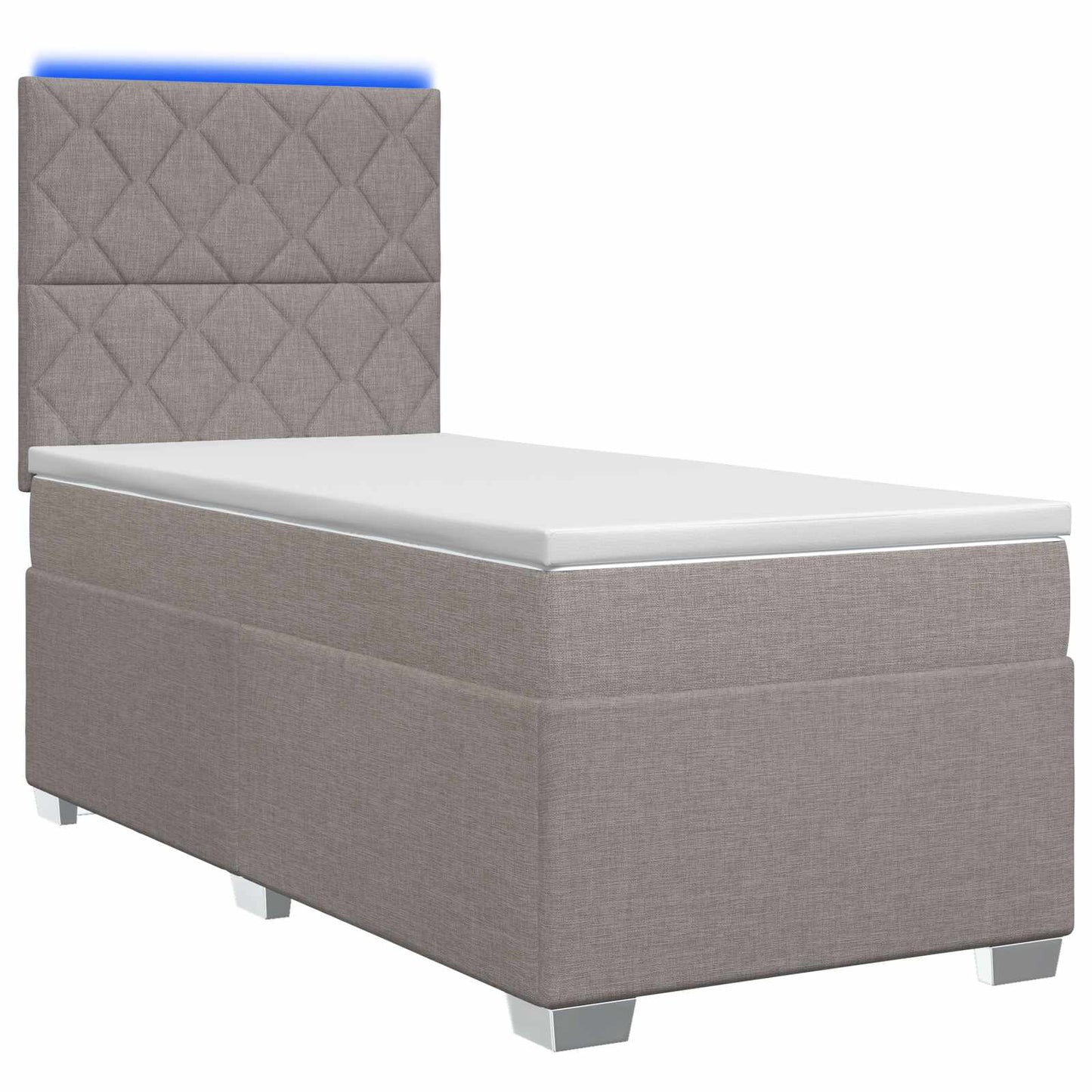 vidaXL Κρεβάτι box spring με στρώμα Taupe 100 x 200 cm Ύφασμα