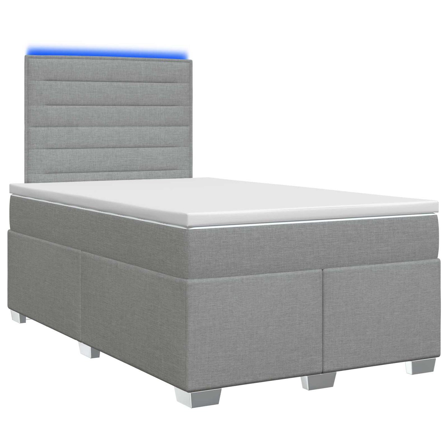 vidaXL Κρεβάτι box spring με στρώμα Ανοιχτό γκρι 120 x 190 cm Ύφασμα