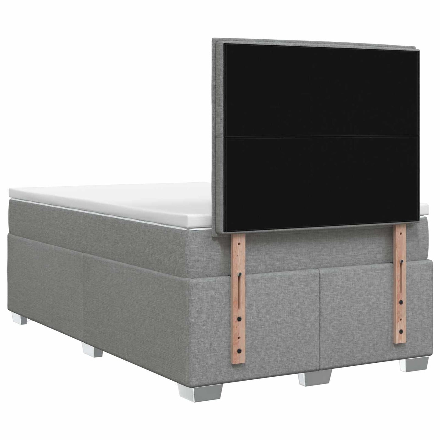 vidaXL Κρεβάτι box spring με στρώμα Ανοιχτό γκρι 120 x 190 cm Ύφασμα