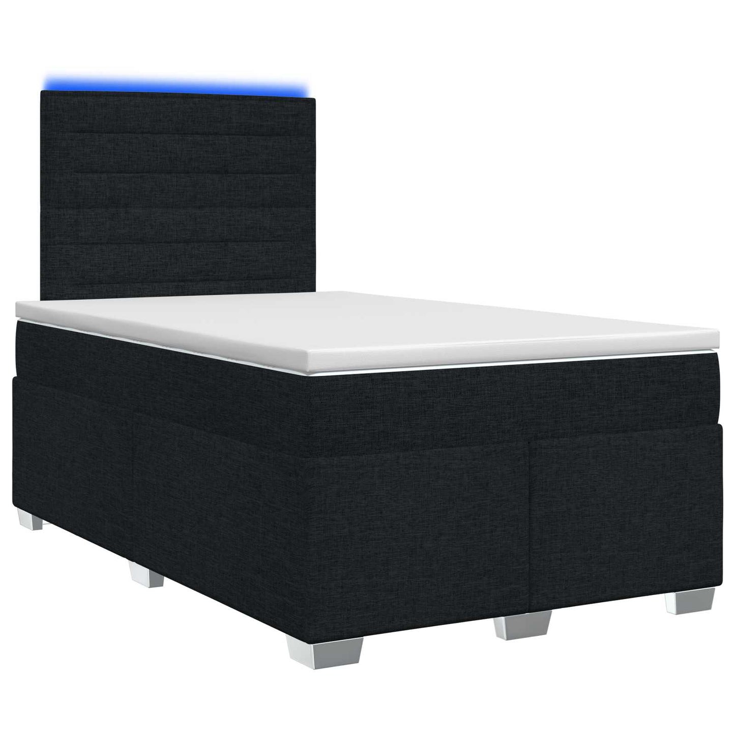 vidaXL Κρεβάτι box spring με στρώμα Μαύρο 120 x 190 cm Ύφασμα