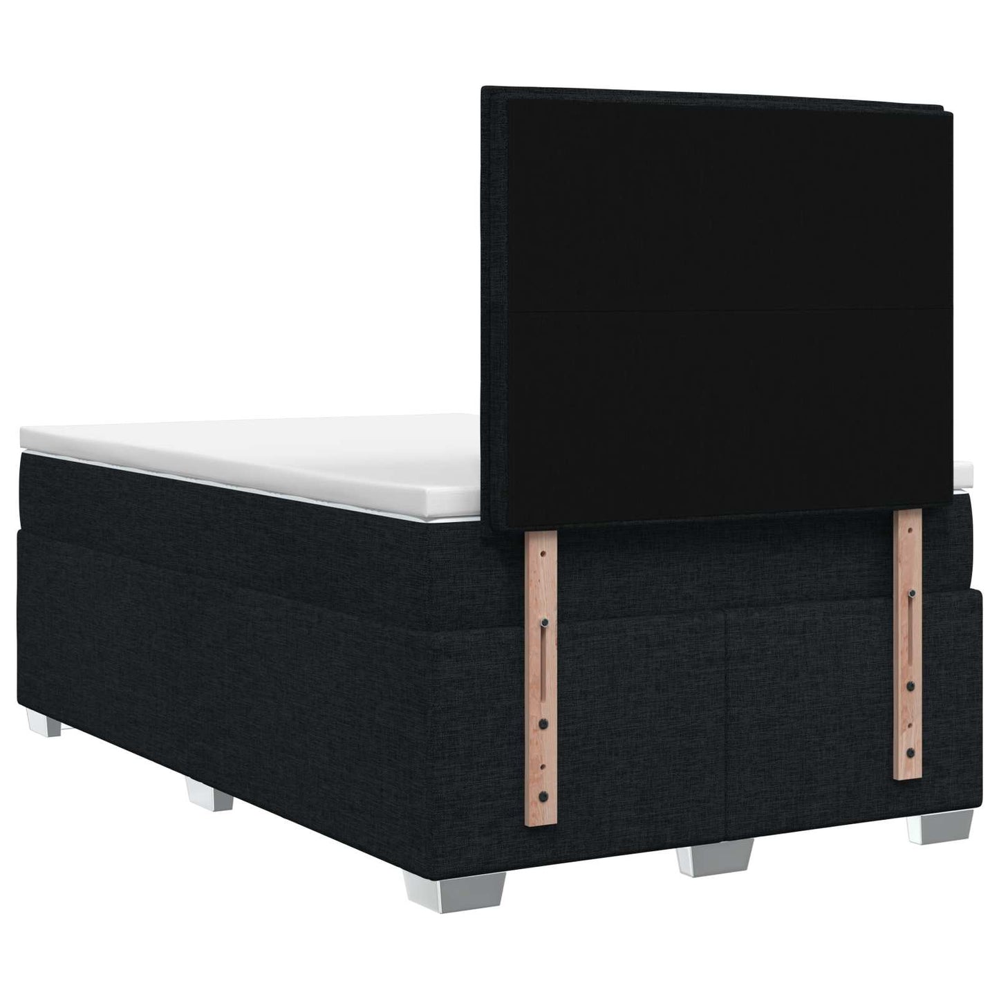 vidaXL Κρεβάτι box spring με στρώμα Μαύρο 120 x 190 cm Ύφασμα