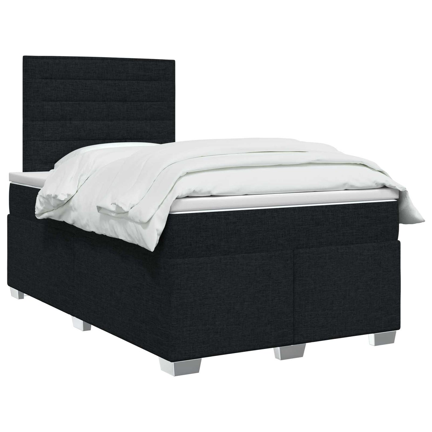 vidaXL Κρεβάτι box spring με στρώμα Μαύρο 120 x 190 cm Ύφασμα