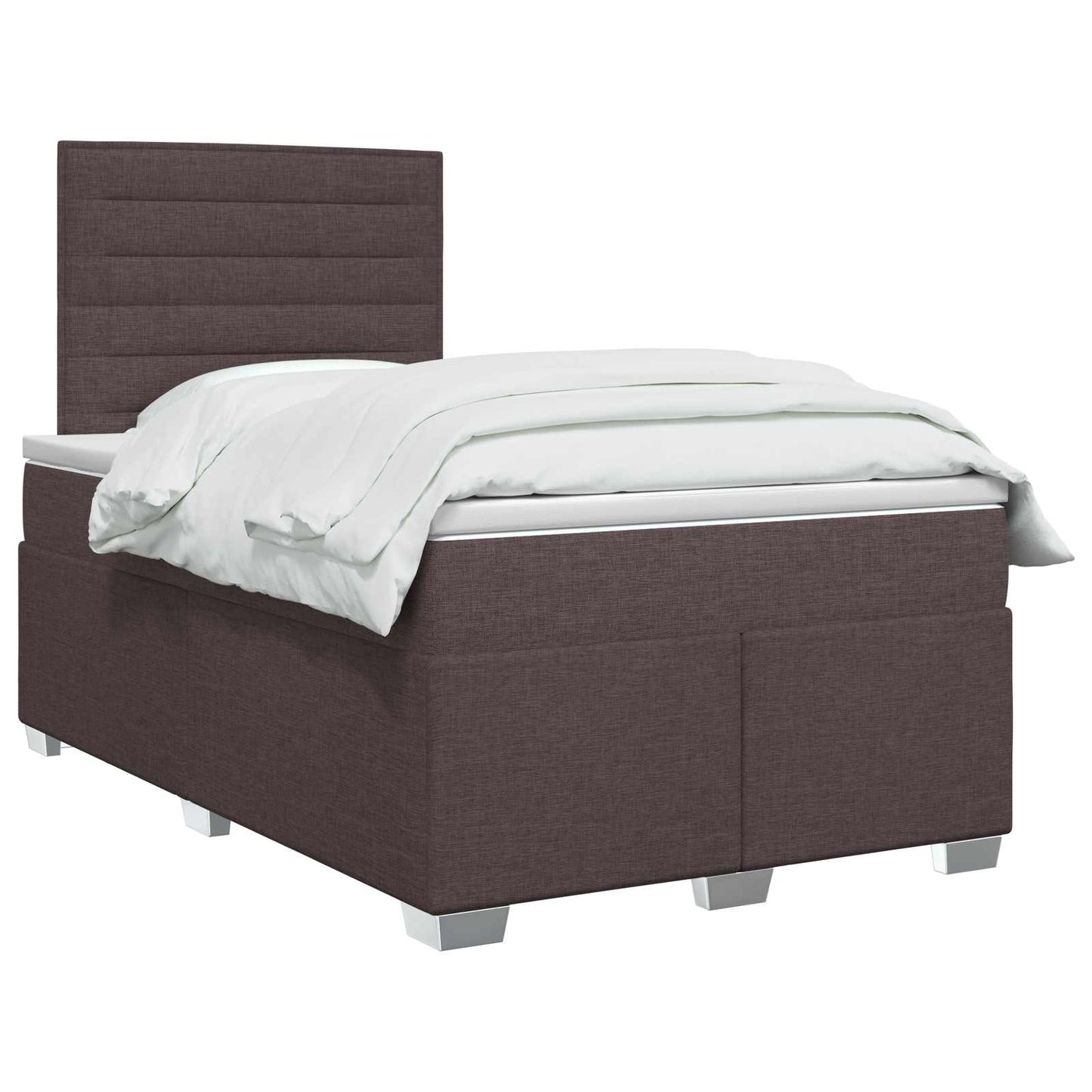 vidaXL Κρεβάτι box spring με στρώμα Σκούρο Καφέ 120 x 190 cm Ύφασμα