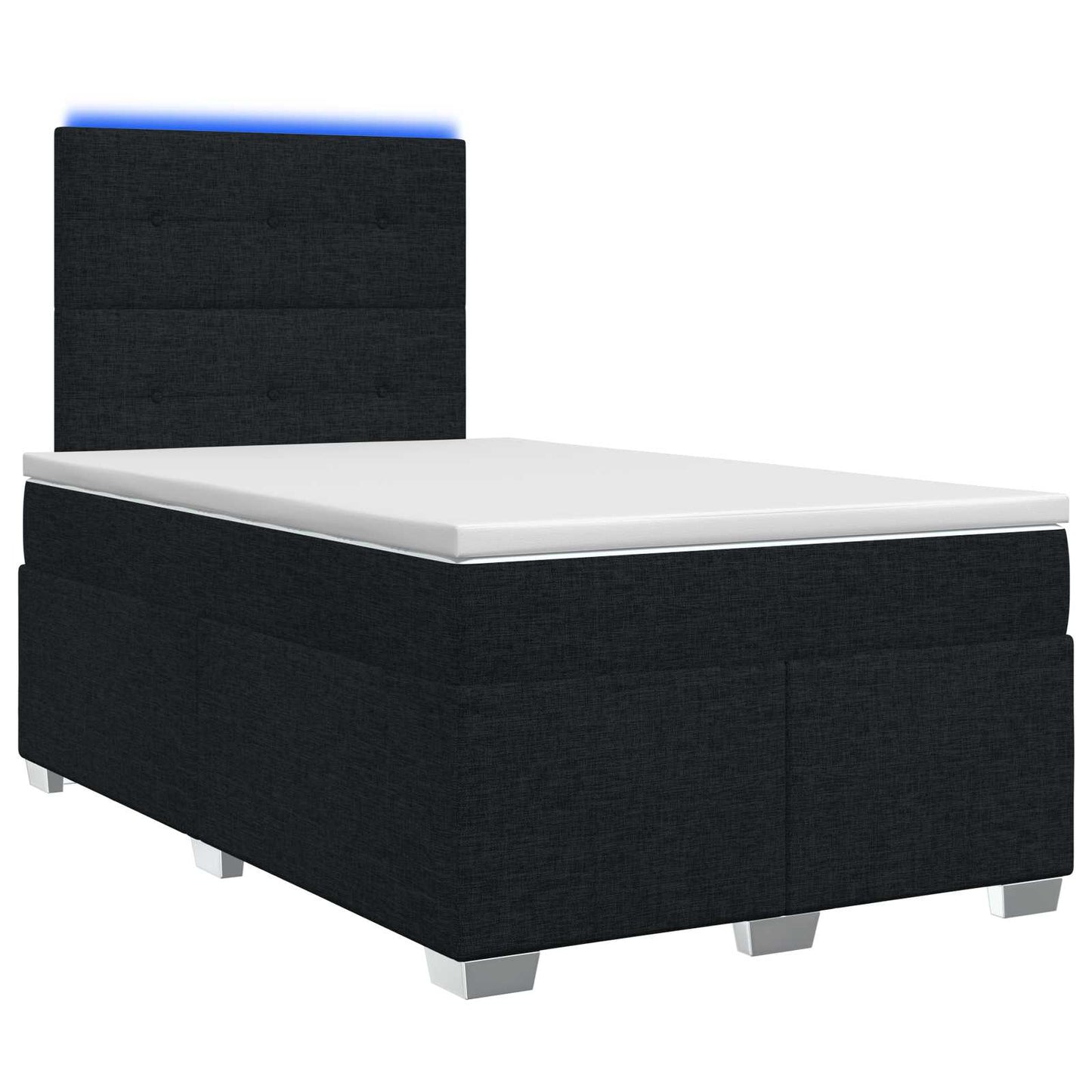 vidaXL Κρεβάτι box spring με στρώμα Μαύρο 120 x 190 cm Ύφασμα