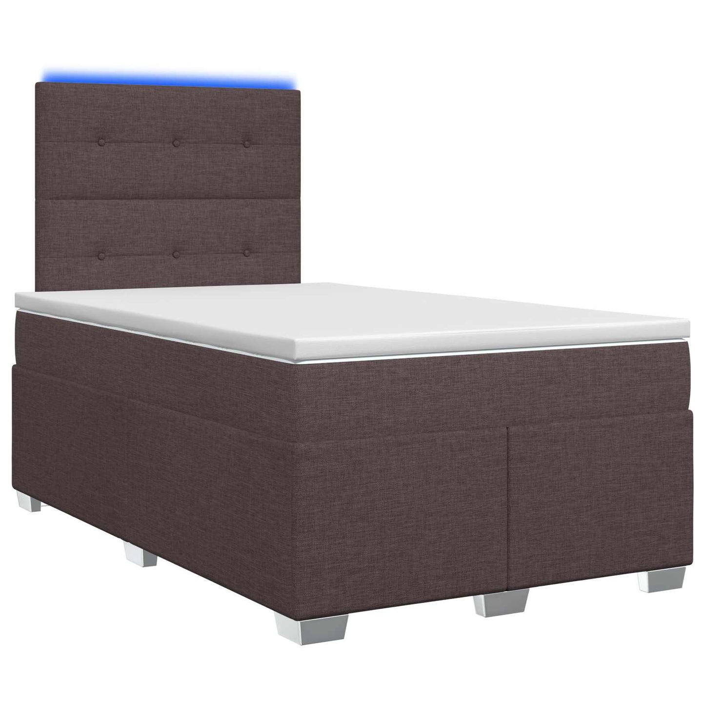 vidaXL Κρεβάτι box spring με στρώμα Σκούρο Καφέ 120 x 190 cm Ύφασμα
