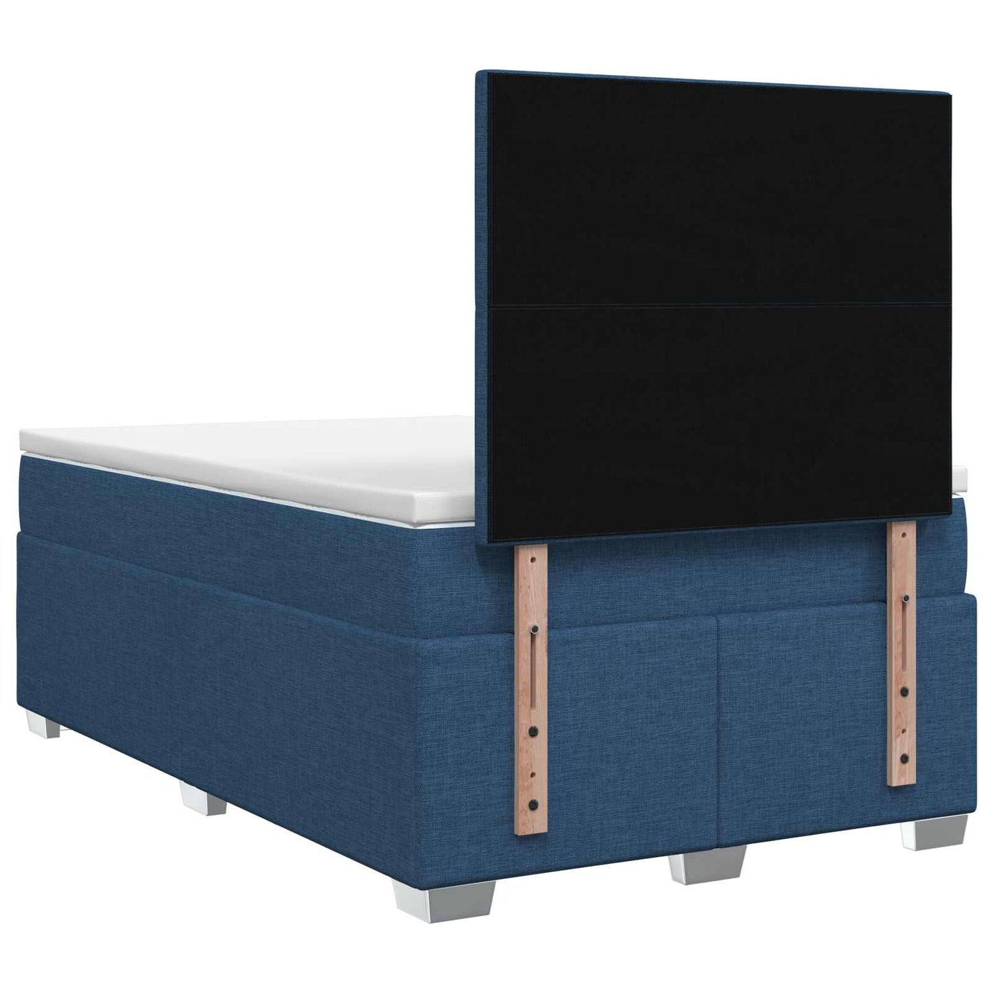 vidaXL Κρεβάτι box spring με στρώμα Μπλε 120 x 190 cm Ύφασμα