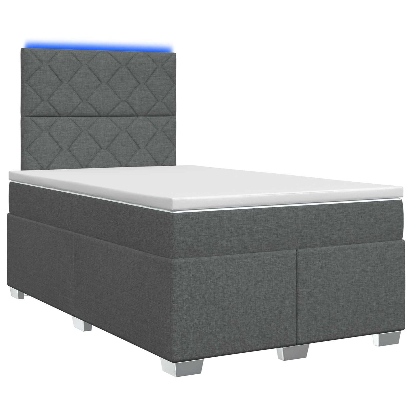 vidaXL Κρεβάτι box spring με στρώμα Σκούρο Γκρι 120 x 190 cm Ύφασμα