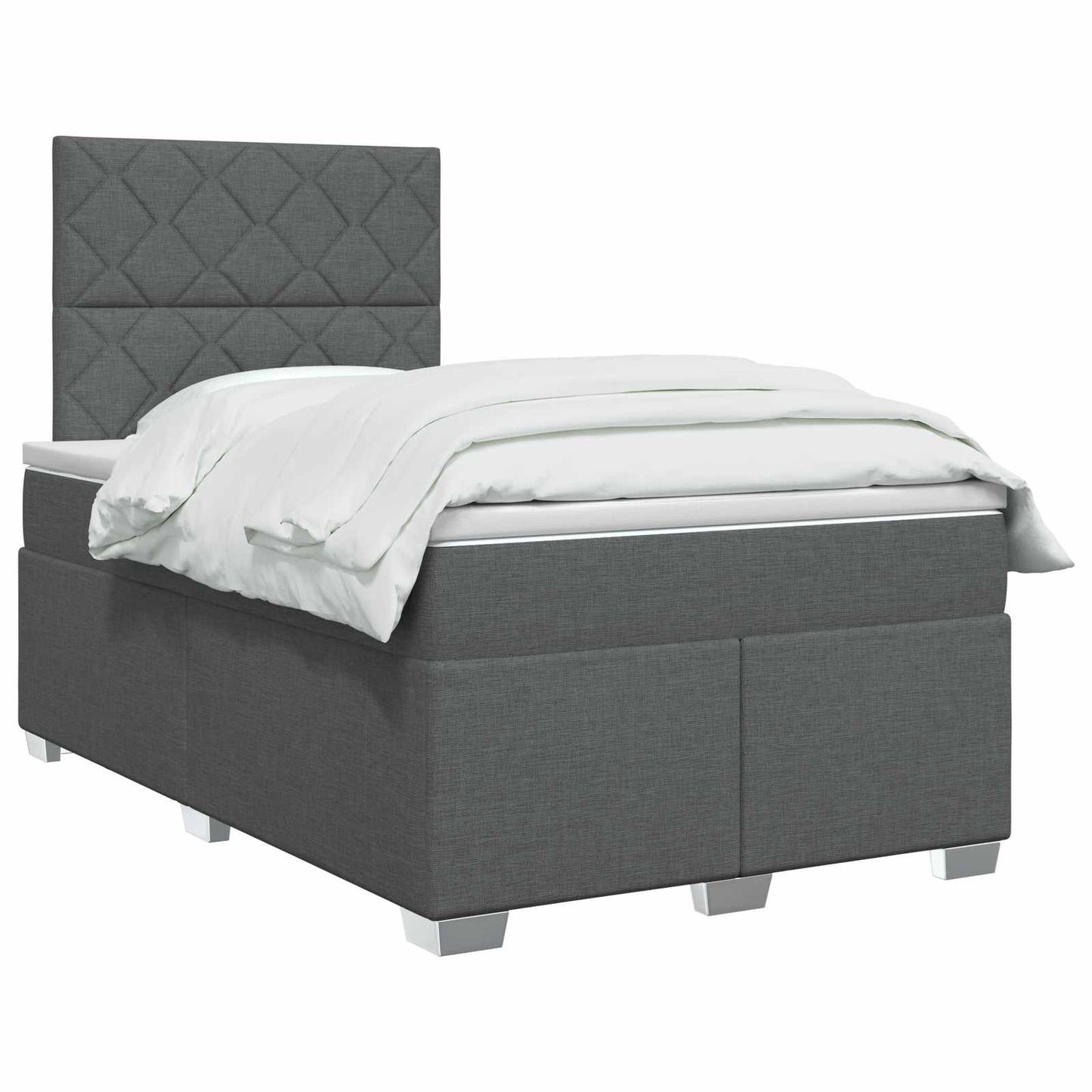 vidaXL Κρεβάτι box spring με στρώμα Σκούρο Γκρι 120 x 190 cm Ύφασμα