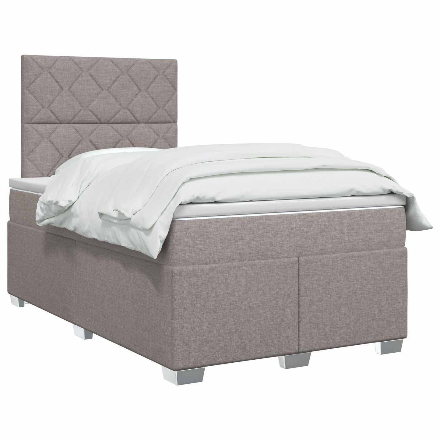 vidaXL Κρεβάτι box spring με στρώμα Taupe 120 x 190 cm Ύφασμα