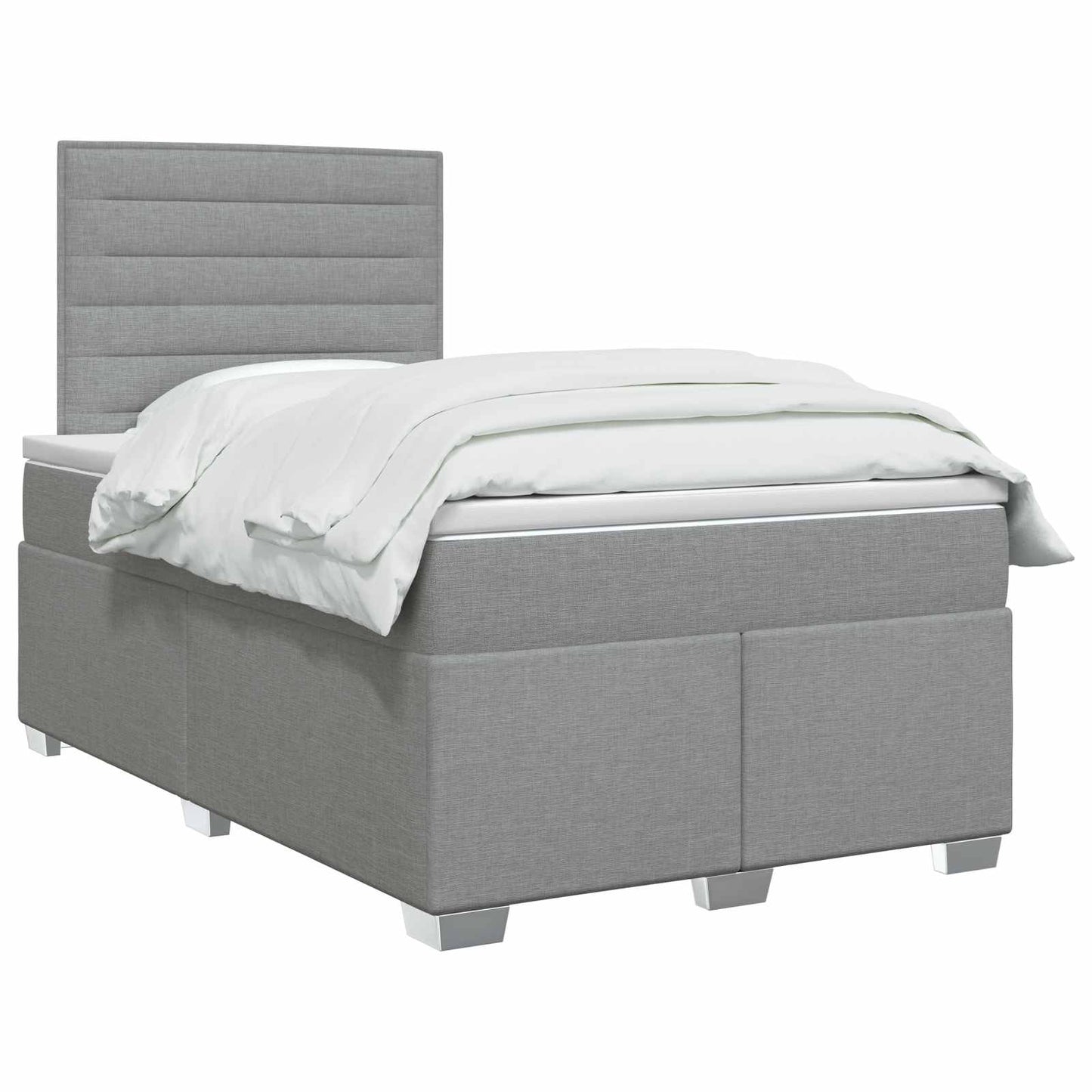 vidaXL Κρεβάτι box spring με στρώμα Ανοιχτό γκρι 120 x 200 cm Ύφασμα