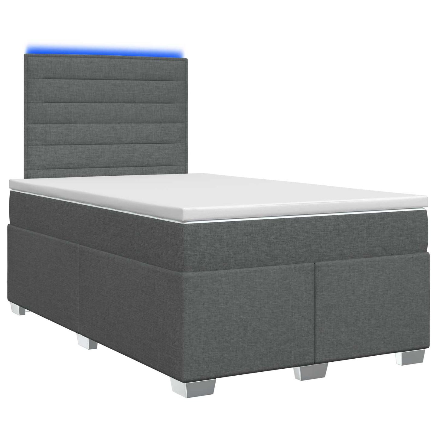 vidaXL Κρεβάτι box spring με στρώμα Σκούρο Γκρι 120 x 200 cm Ύφασμα