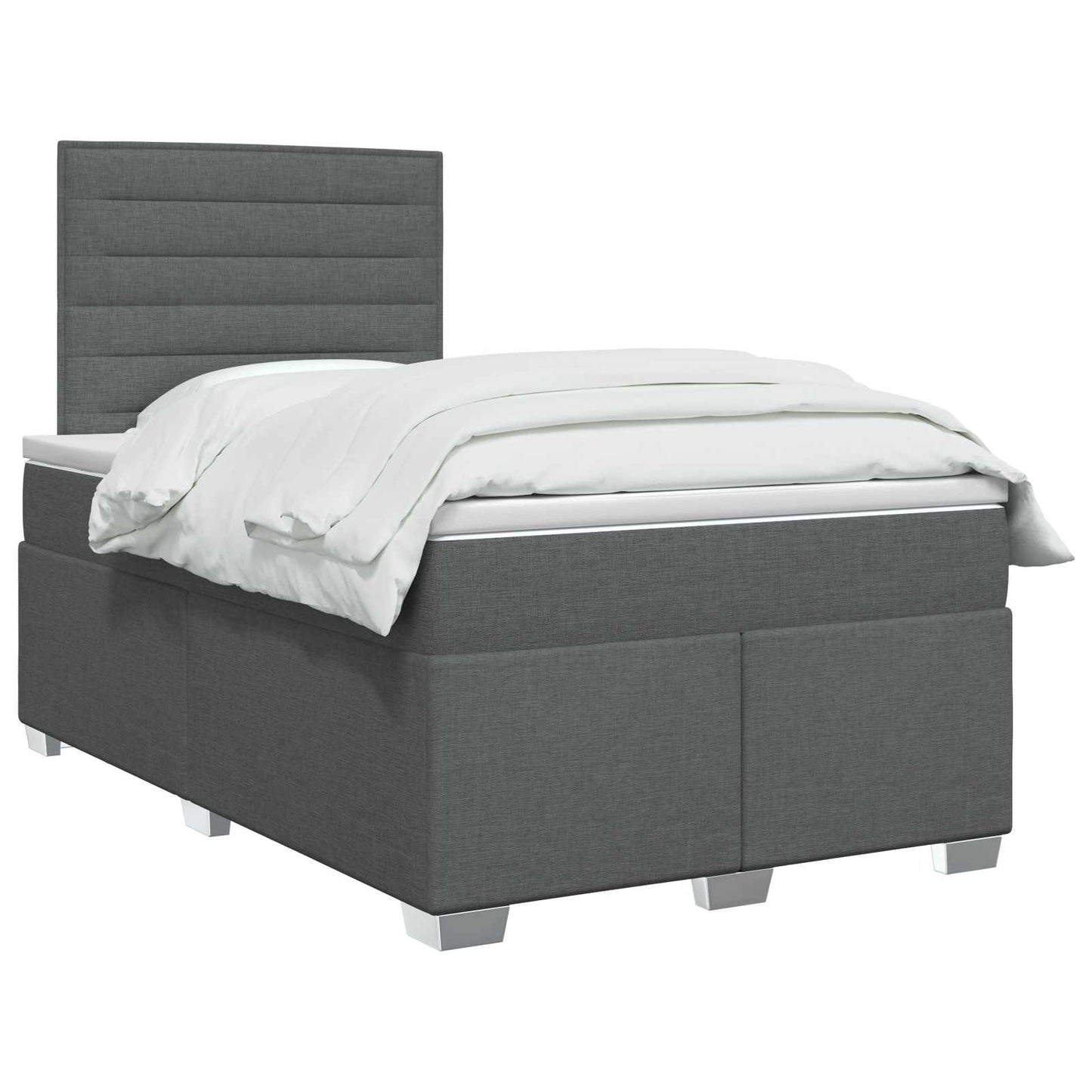 vidaXL Κρεβάτι box spring με στρώμα Σκούρο Γκρι 120 x 200 cm Ύφασμα