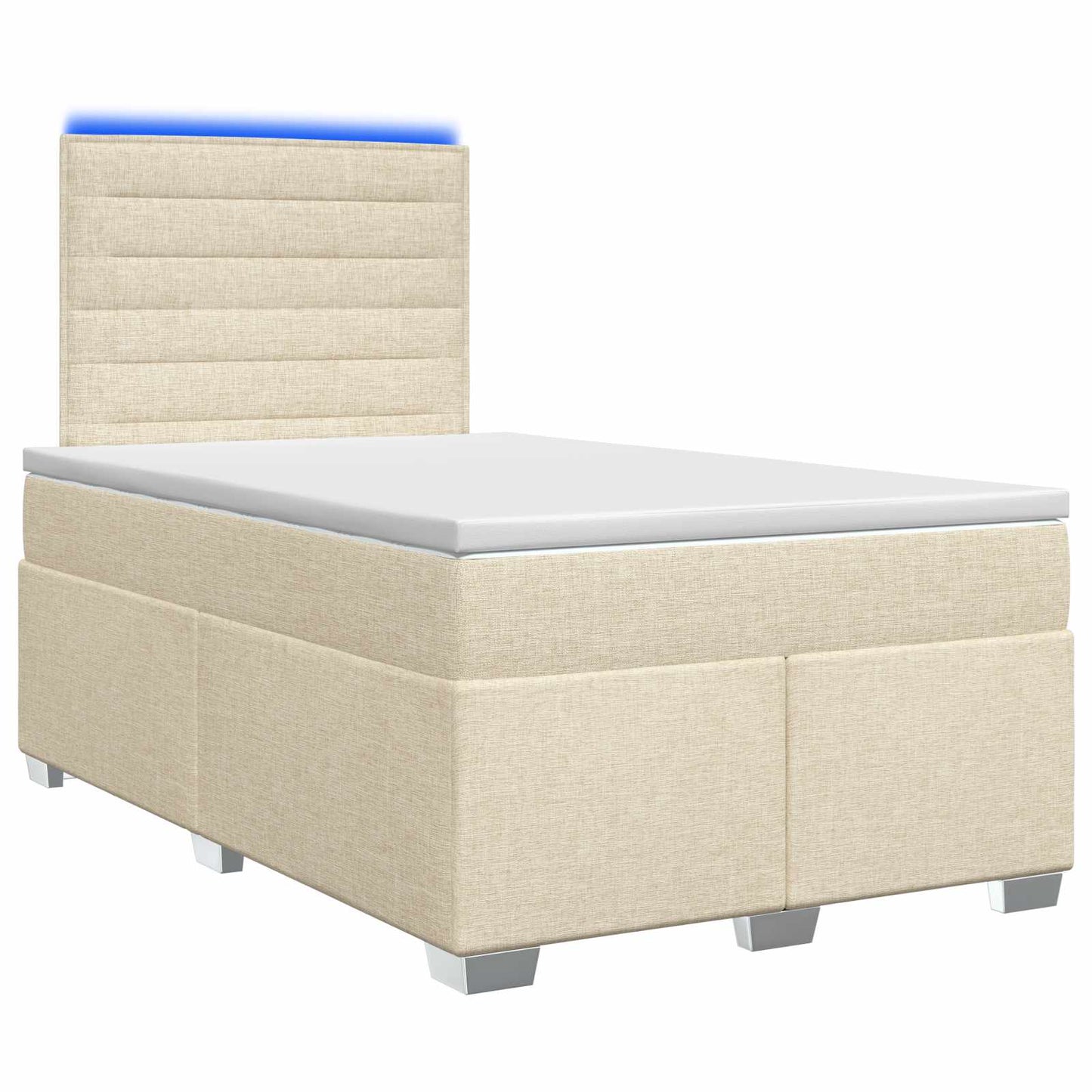 vidaXL Κρεβάτι box spring με στρώμα Κρεμ 120 x 200 cm Ύφασμα