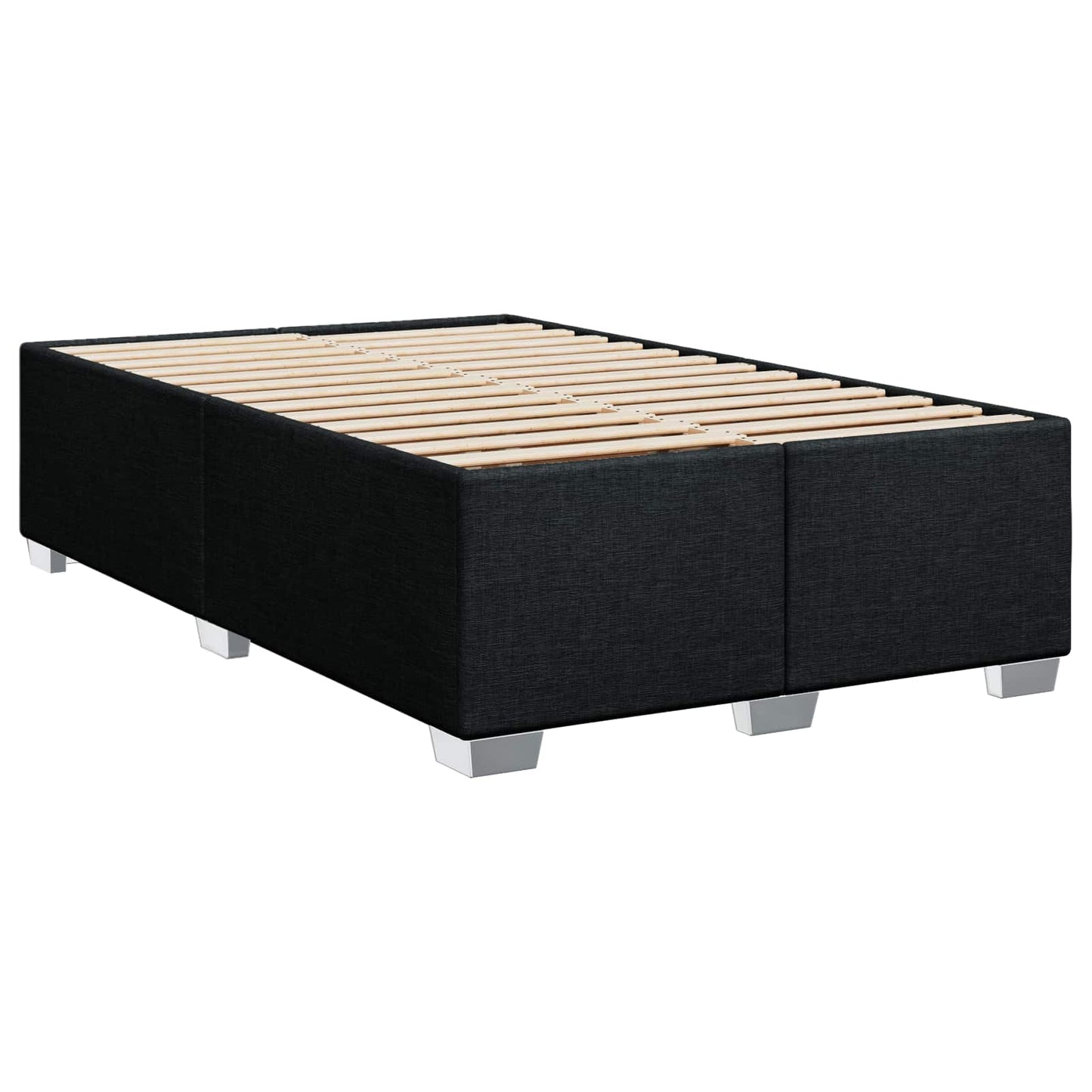 vidaXL Κρεβάτι box spring με στρώμα Μαύρο 120 x 200 cm Ύφασμα