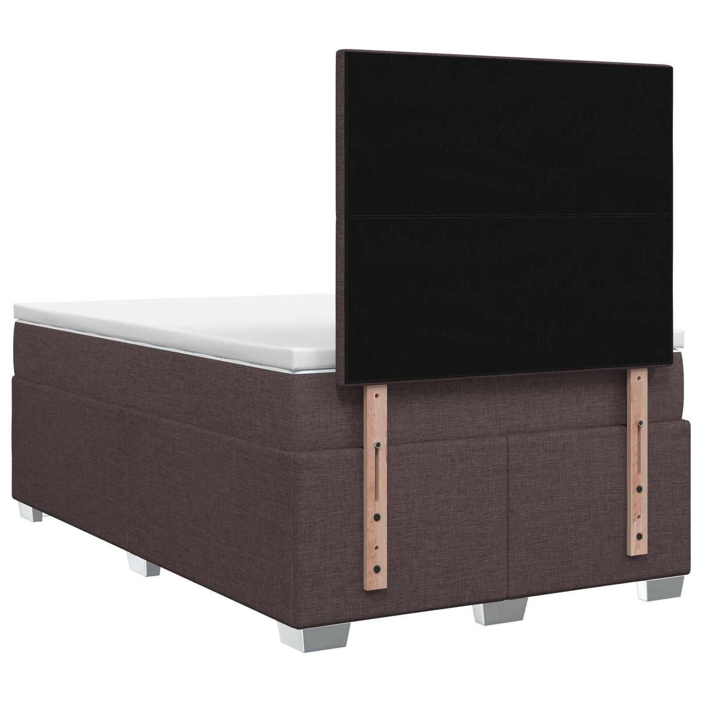 vidaXL Κρεβάτι box spring με στρώμα Σκούρο Καφέ 120 x 200 cm Ύφασμα