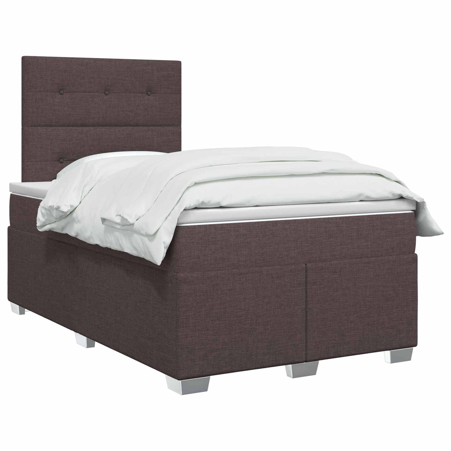 vidaXL Κρεβάτι box spring με στρώμα Σκούρο Καφέ 120 x 200 cm Ύφασμα