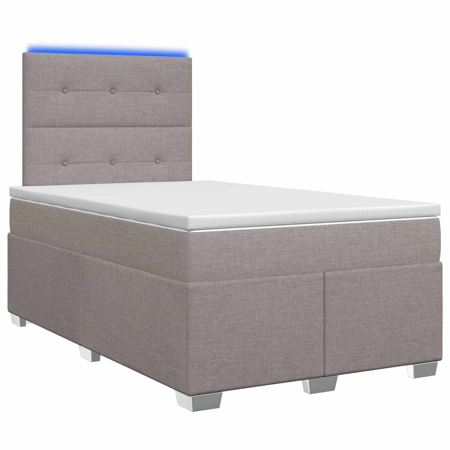 vidaXL Κρεβάτι box spring με στρώμα Taupe 120 x 200 cm Ύφασμα
