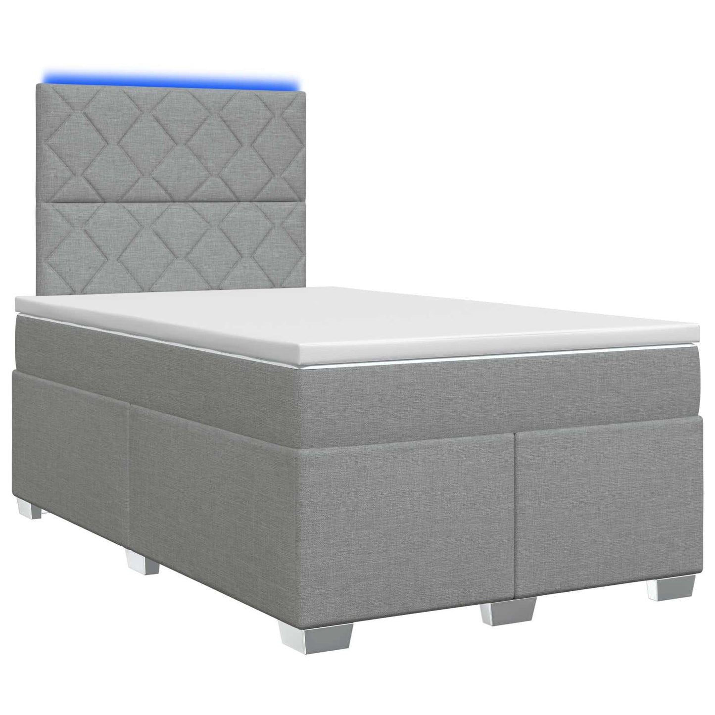 vidaXL Κρεβάτι box spring με στρώμα Ανοιχτό γκρι 120 x 200 cm Ύφασμα