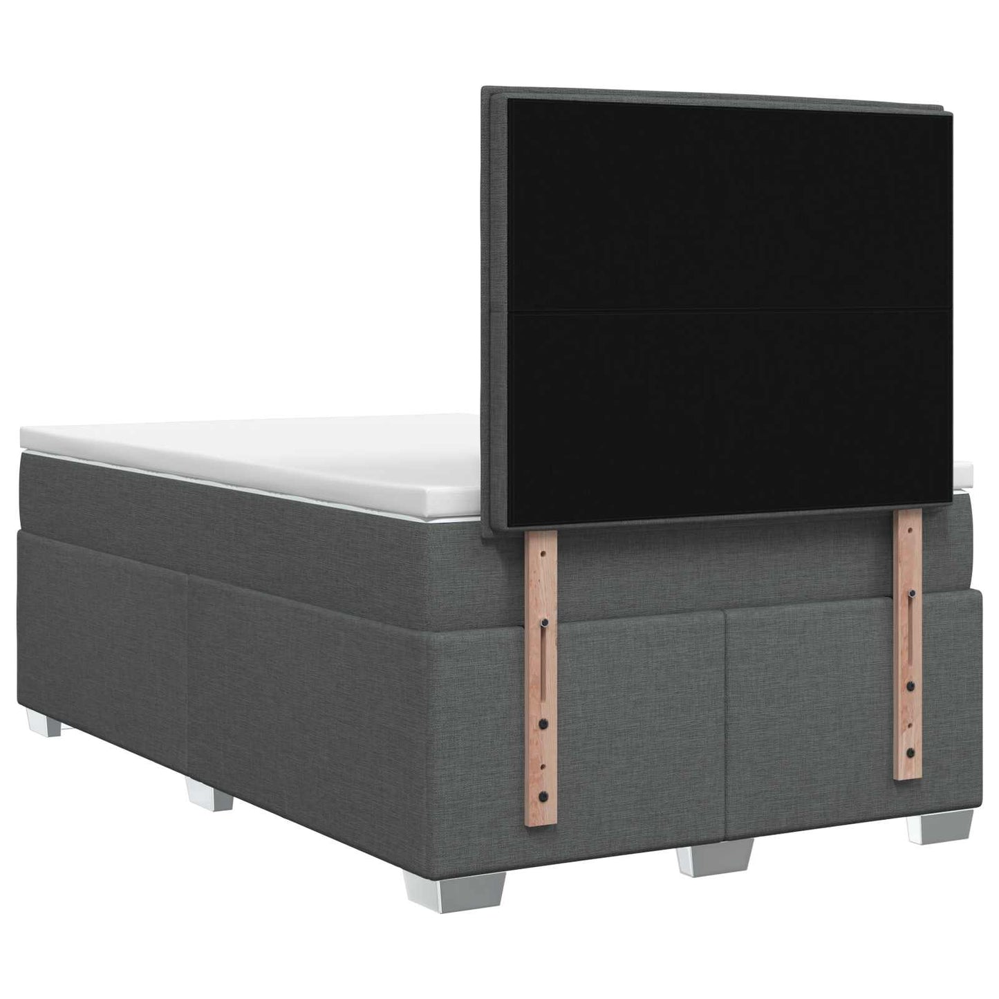 vidaXL Κρεβάτι box spring με στρώμα Σκούρο Γκρι 120 x 200 cm Ύφασμα