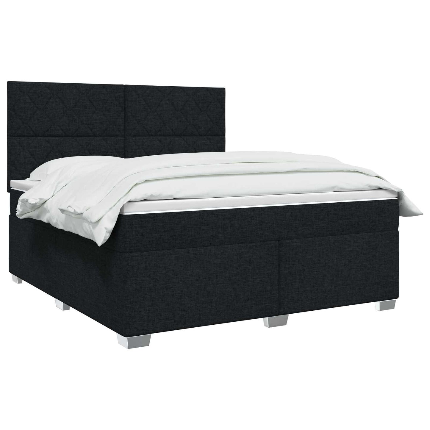 vidaXL Κρεβάτι box spring με στρώμα Μαύρο 140 x 190 cm Ύφασμα