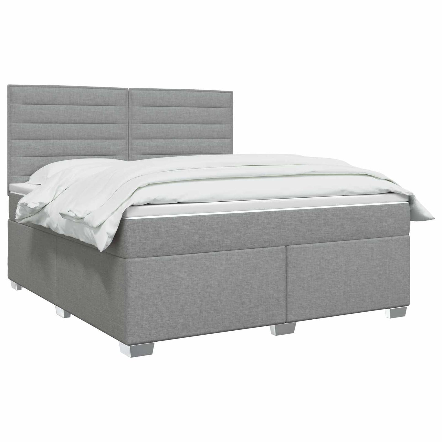 vidaXL Κρεβάτι box spring με στρώμα Ανοιχτό γκρι 140 x 200 cm Ύφασμα