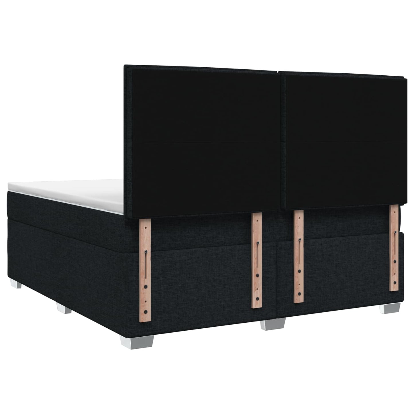 vidaXL Κρεβάτι box spring με στρώμα Μαύρο 140 x 200 cm Ύφασμα