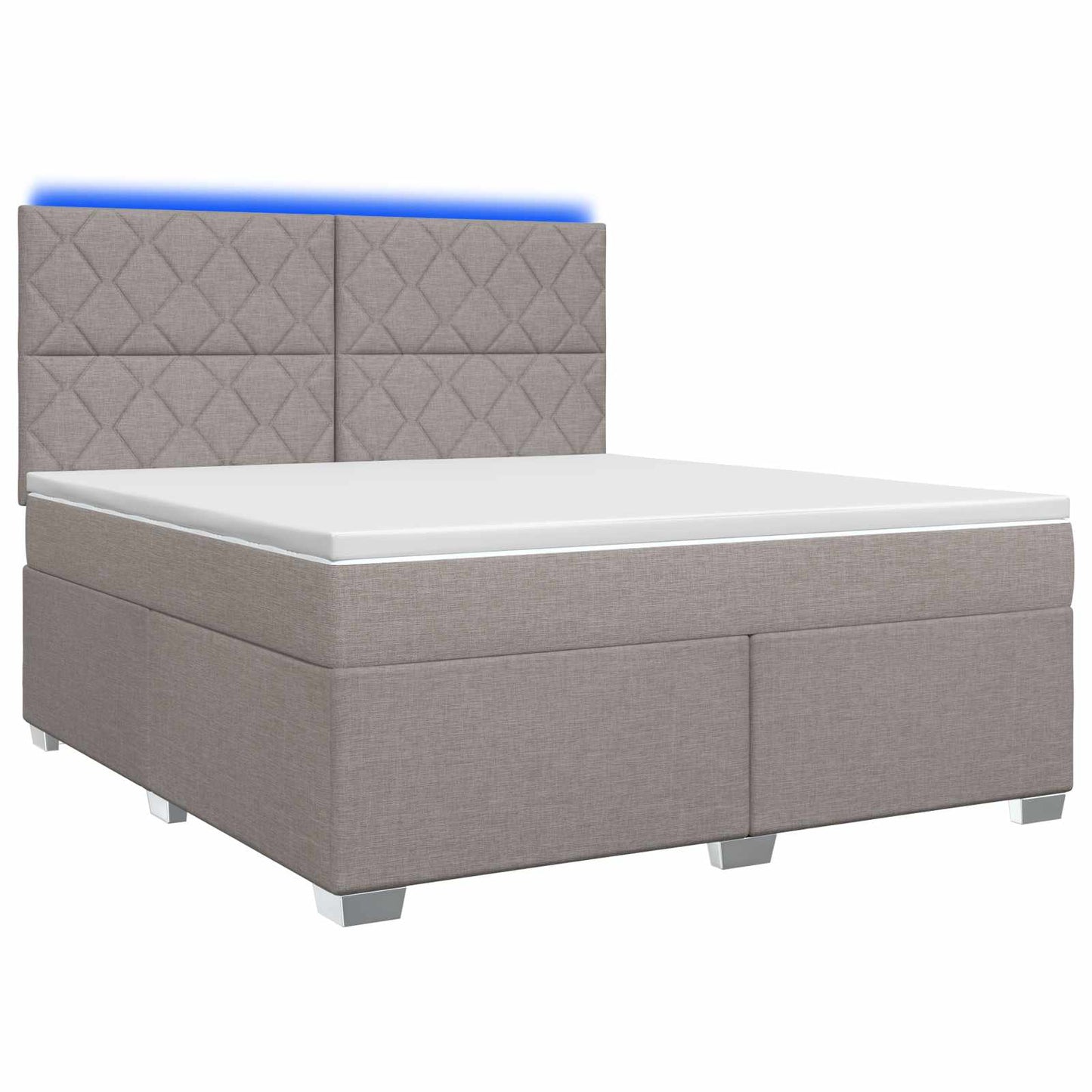 vidaXL Κρεβάτι box spring με στρώμα Taupe 140 x 200 cm Ύφασμα