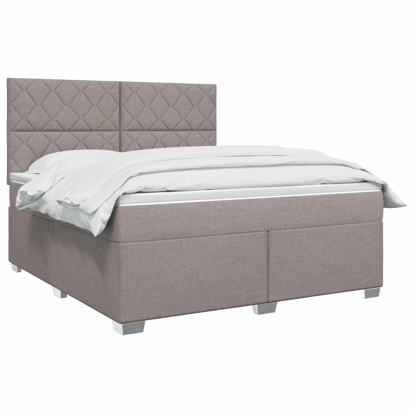 vidaXL Κρεβάτι box spring με στρώμα Taupe 140 x 200 cm Ύφασμα