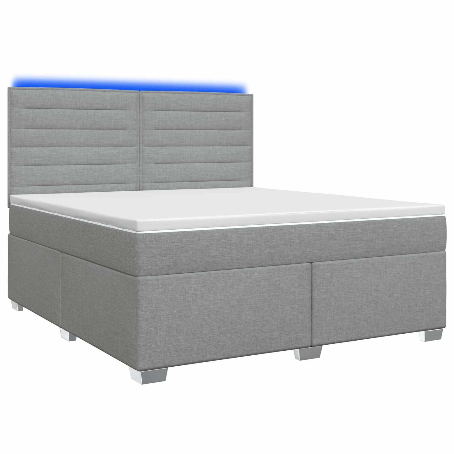 vidaXL Κρεβάτι box spring με στρώμα Ανοιχτό γκρι 160 x 200 cm Ύφασμα